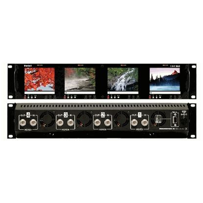 Picture of V-R44P-HDSDI Four  HD 3.5' LCD Screen Rack Mount Panel with HDSDI Input