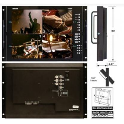 Bild von V-R171P-4A-PAL 17' Rack Mountable LCD Monitor with Quad Splitter & Switcher, PAL format only