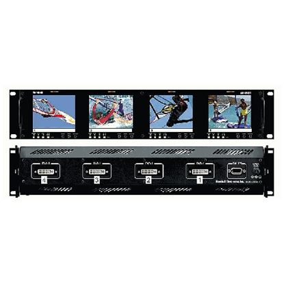 Picture of V-R44P-DVI Four  HD 3.5' LCD Screen Rack Mount Panel with DVI, VGA 
